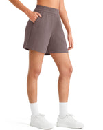 G4Free - G4Free Waffle Knit 4'' High Waisted Shorts with Pockets -GF26E958A001A-S-GF26E958A001B-M-GF26E958A001C-L-GF26E958A001D-XL-GF26E958A001E-XXL