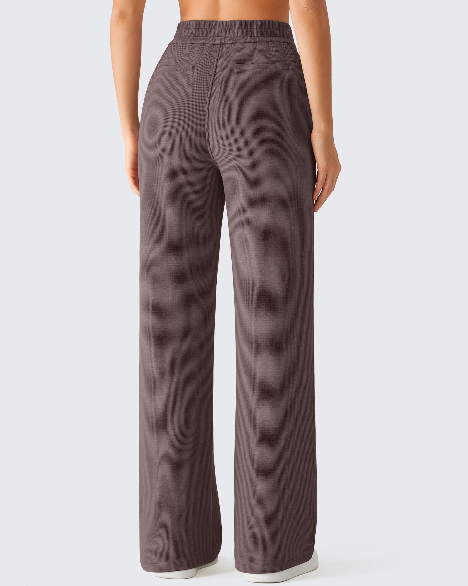 G4Free - G4Free Waffle Wide Leg Pull On Dress Pants High Waisted Stretchy -GF26J871A001A-S-GF26J871A001B-M-GF26J871A001C-L-GF26J871A001D-XL-GF26J871A001E-XXL
