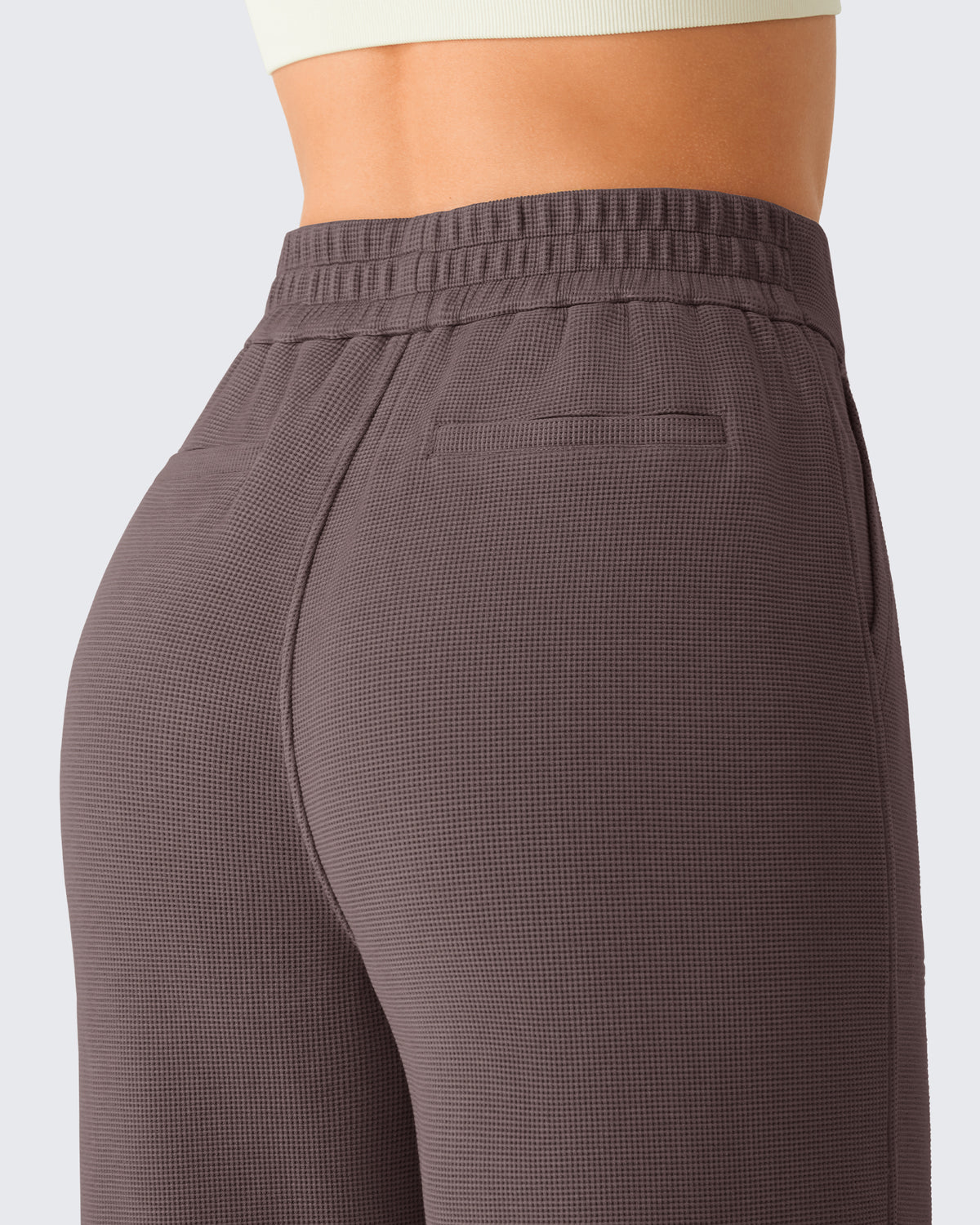 G4Free - G4Free Waffle Wide Leg Pull On Dress Pants High Waisted Stretchy -GF26J871A001A-S-GF26J871A001B-M-GF26J871A001C-L-GF26J871A001D-XL-GF26J871A001E-XXL