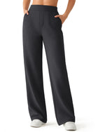 G4Free - G4Free Waffle Wide Leg Pull On Dress Pants High Waisted Stretchy -GF26J871A001A-S-GF26J871A001B-M-GF26J871A001C-L-GF26J871A001D-XL-GF26J871A001E-XXL