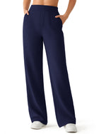 G4Free - G4Free Waffle Wide Leg Pull On Dress Pants High Waisted Stretchy -GF26J871A001A-S-GF26J871A001B-M-GF26J871A001C-L-GF26J871A001D-XL-GF26J871A001E-XXL