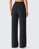 G4Free - G4Free Waffle Wide Leg Pull On Dress Pants High Waisted Stretchy -GF26J871A001A-S-GF26J871A001B-M-GF26J871A001C-L-GF26J871A001D-XL-GF26J871A001E-XXL