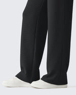 G4Free - G4Free Waffle Wide Leg Pull On Dress Pants High Waisted Stretchy -GF26J871A001A-S-GF26J871A001B-M-GF26J871A001C-L-GF26J871A001D-XL-GF26J871A001E-XXL