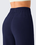 G4Free - G4Free Waffle Wide Leg Pull On Dress Pants High Waisted Stretchy -GF26J871A001A-S-GF26J871A001B-M-GF26J871A001C-L-GF26J871A001D-XL-GF26J871A001E-XXL