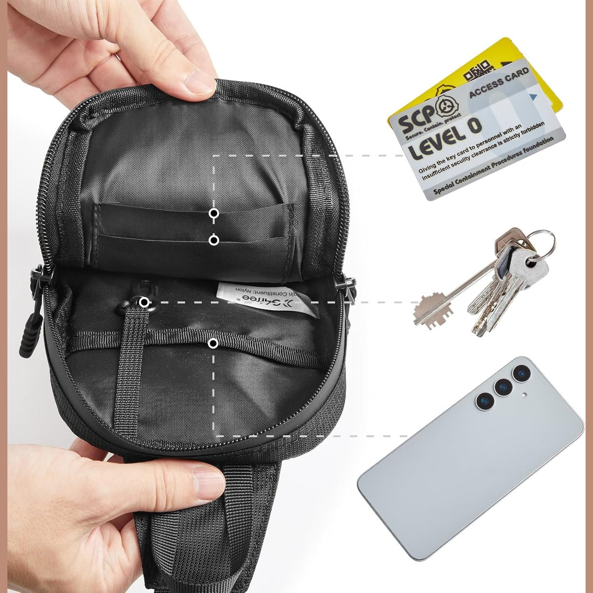 G4Free - G4Free Waterproof Mini Crossbody Sling Bag, Small Chest Fanny Pack, Lightweight Travel Sports Purse -TN25B509A-TN25B509B