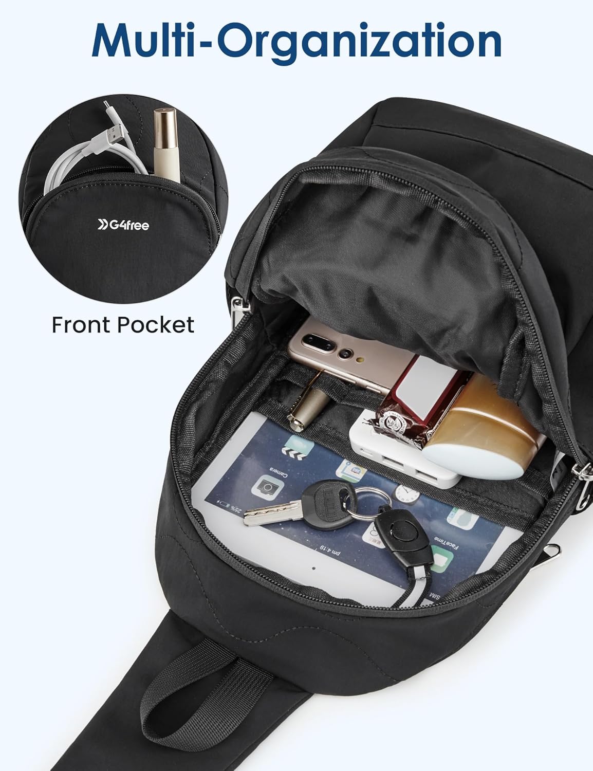 G4Free - G4Free Women Crossbody Casual Sling Chest Backpack -TN24B440B-TN24B440A-TN24B440C