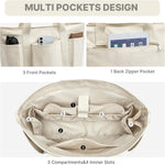 G4Free - G4free Large Zipper Canvas Tote Bag With Laptop Sleeve -TN24B474B-TN24B474C-TN24B474A