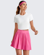 G4Free - High-Rise Pleated A Line Athletic Skorts -GF25H413DA-S-GF25H413DB-M-GF25H413DC-L-GF25H413DD-XL-GF25H413DE-XXL