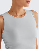 G4Free - Lightbreeze Side Ruched Sleeveless Workout Tops -GF25L322AF-XS-GF25L322AA-S-GF25L322AB-M-GF25L322AC-L-GF25L322AD-XL