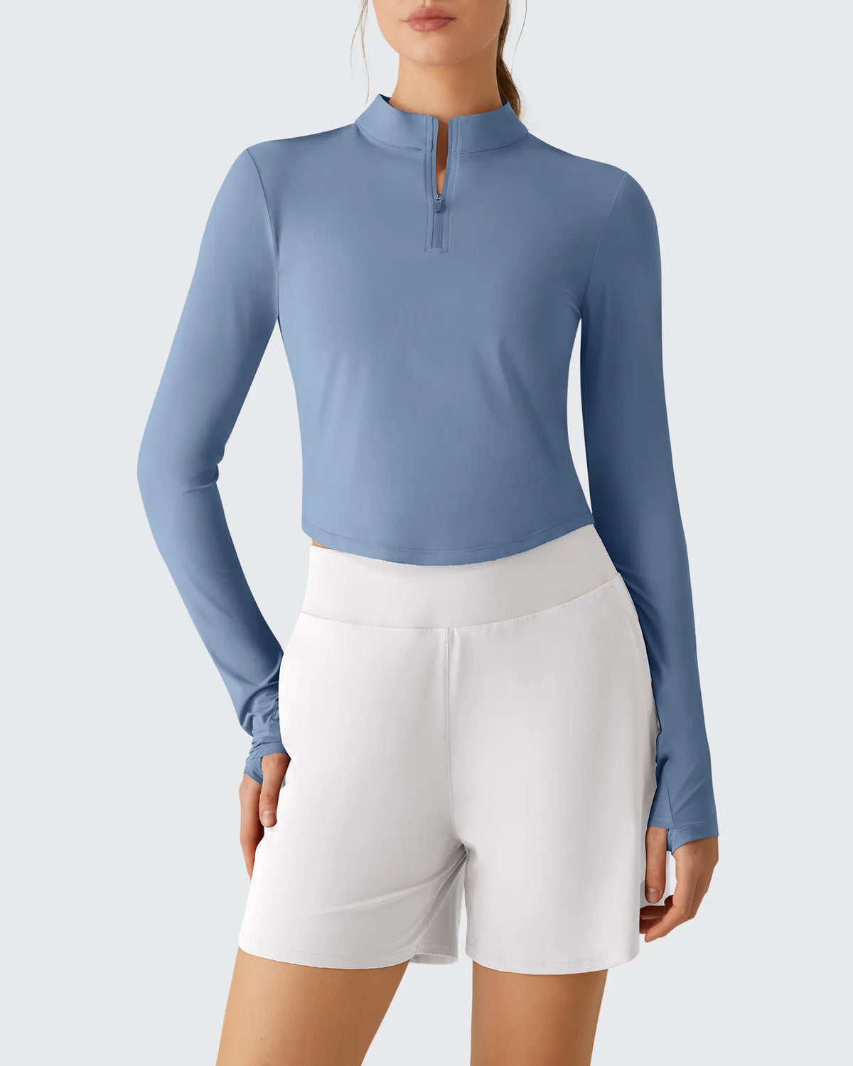 G4Free - Lightbreeze UPF 50+ Sun Thumbholes Quater Zip Shirts -GF26B881A001F-XS