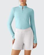 G4Free - Lightbreeze UPF 50+ Sun Thumbholes Quater Zip Shirts -GF26B881A001F-XS