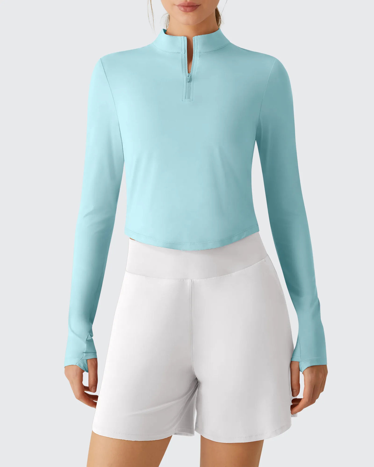 G4Free - Lightbreeze UPF 50+ Sun Thumbholes Quater Zip Shirts -GF26B881A001F-XS-GF26B881A001A-S-GF26B881A001B-M-GF26B881A001C-L-GF26B881A001D-XL