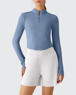 G4Free - Lightbreeze UPF 50+ Sun Thumbholes Quater Zip Shirts -GF26B881A001F-XS-GF26B881A001A-S-GF26B881A001B-M-GF26B881A001C-L-GF26B881A001D-XL