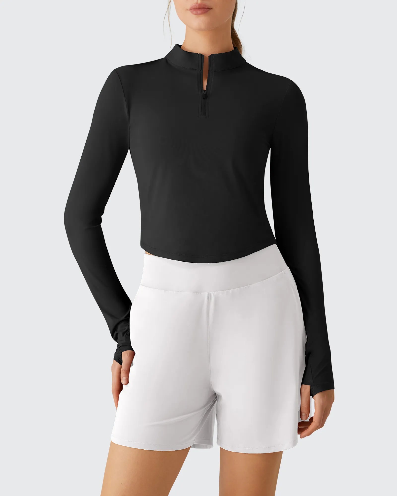 G4Free - Lightbreeze UPF 50+ Sun Thumbholes Quater Zip Shirts -GF26B881A001F-XS-GF26B881A001A-S-GF26B881A001B-M-GF26B881A001C-L-GF26B881A001D-XL