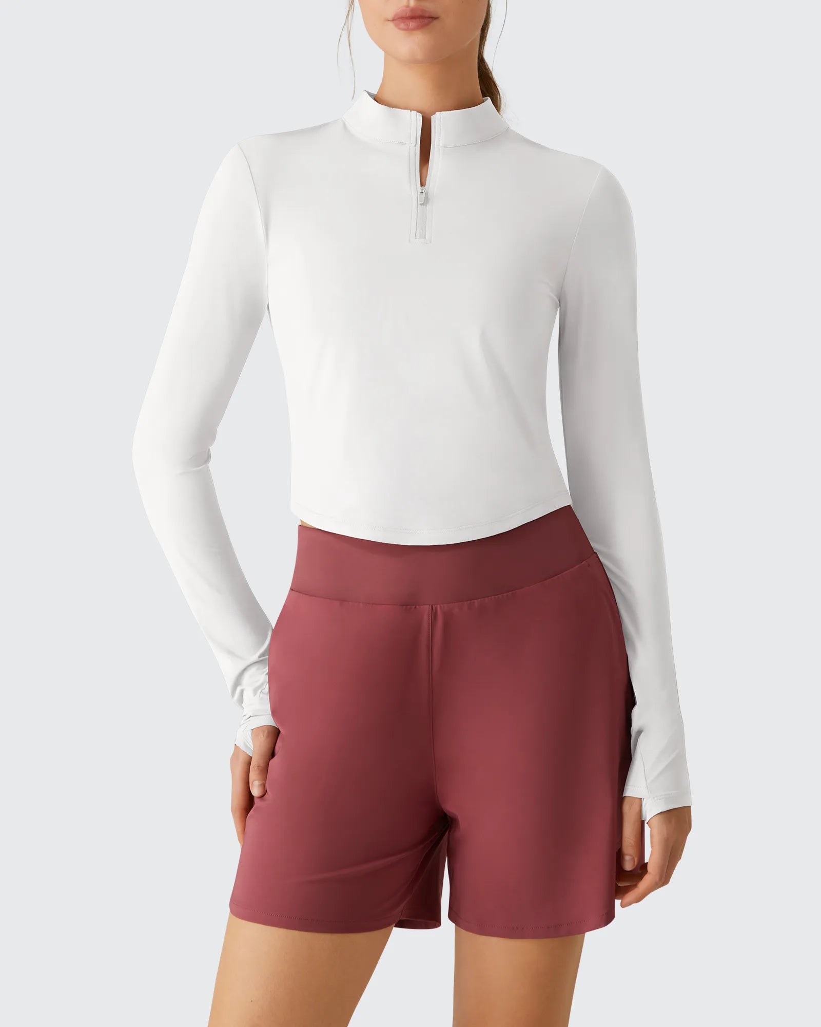 G4Free - Lightbreeze UPF 50+ Sun Thumbholes Quater Zip Shirts -GF26B881A001F-XS-GF26B881A001A-S-GF26B881A001B-M-GF26B881A001C-L-GF26B881A001D-XL