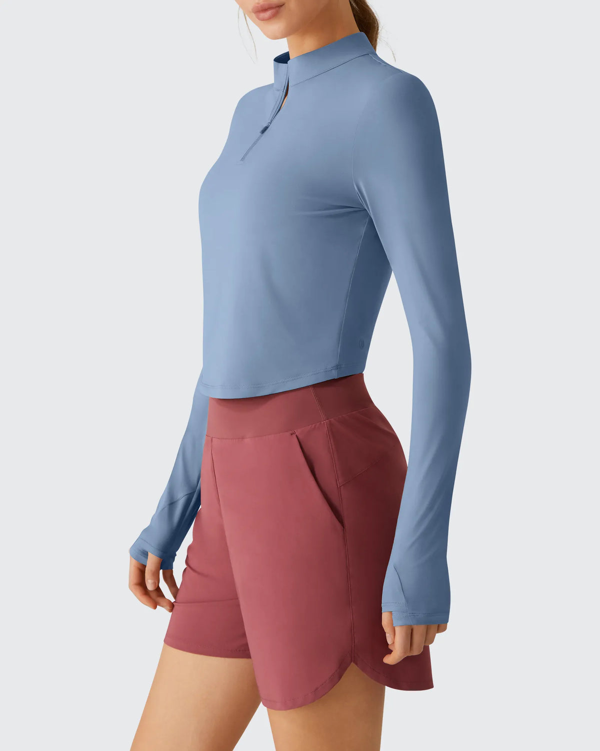 G4Free - Lightbreeze UPF 50+ Sun Thumbholes Quater Zip Shirts -GF26B881A001F-XS-GF26B881A001A-S-GF26B881A001B-M-GF26B881A001C-L-GF26B881A001D-XL