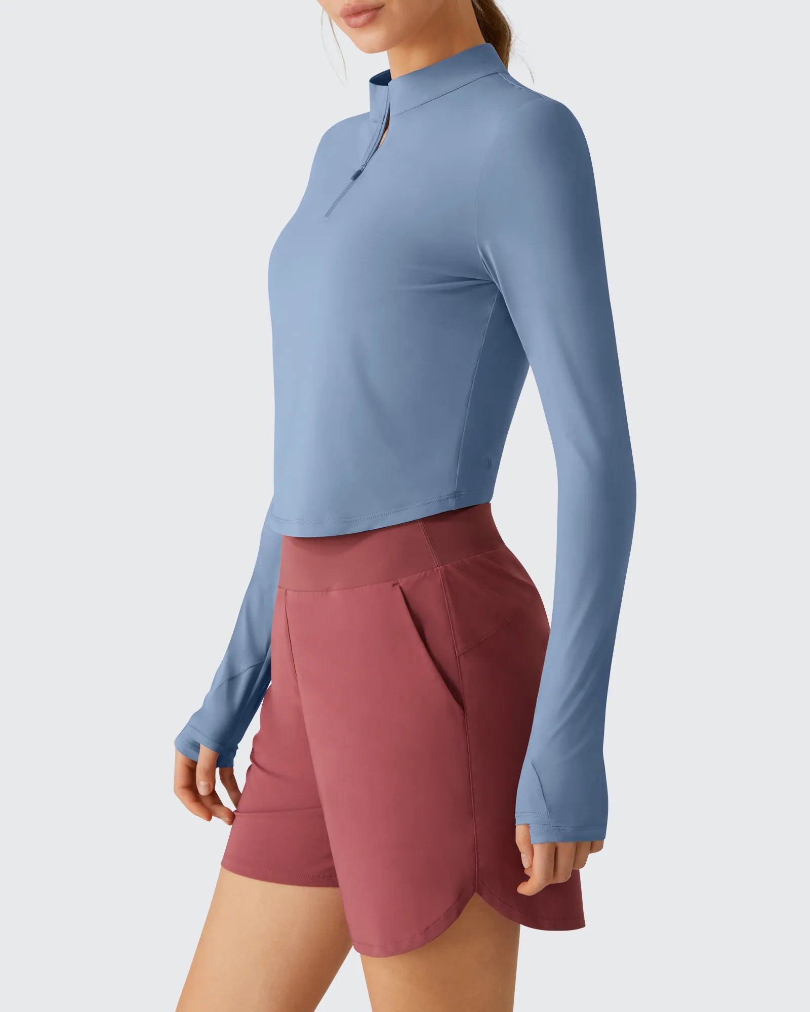 G4Free - Lightbreeze UPF 50+ Sun Thumbholes Quater Zip Shirts -GF26B881A001F-XS-GF26B881A001A-S-GF26B881A001B-M-GF26B881A001C-L-GF26B881A001D-XL