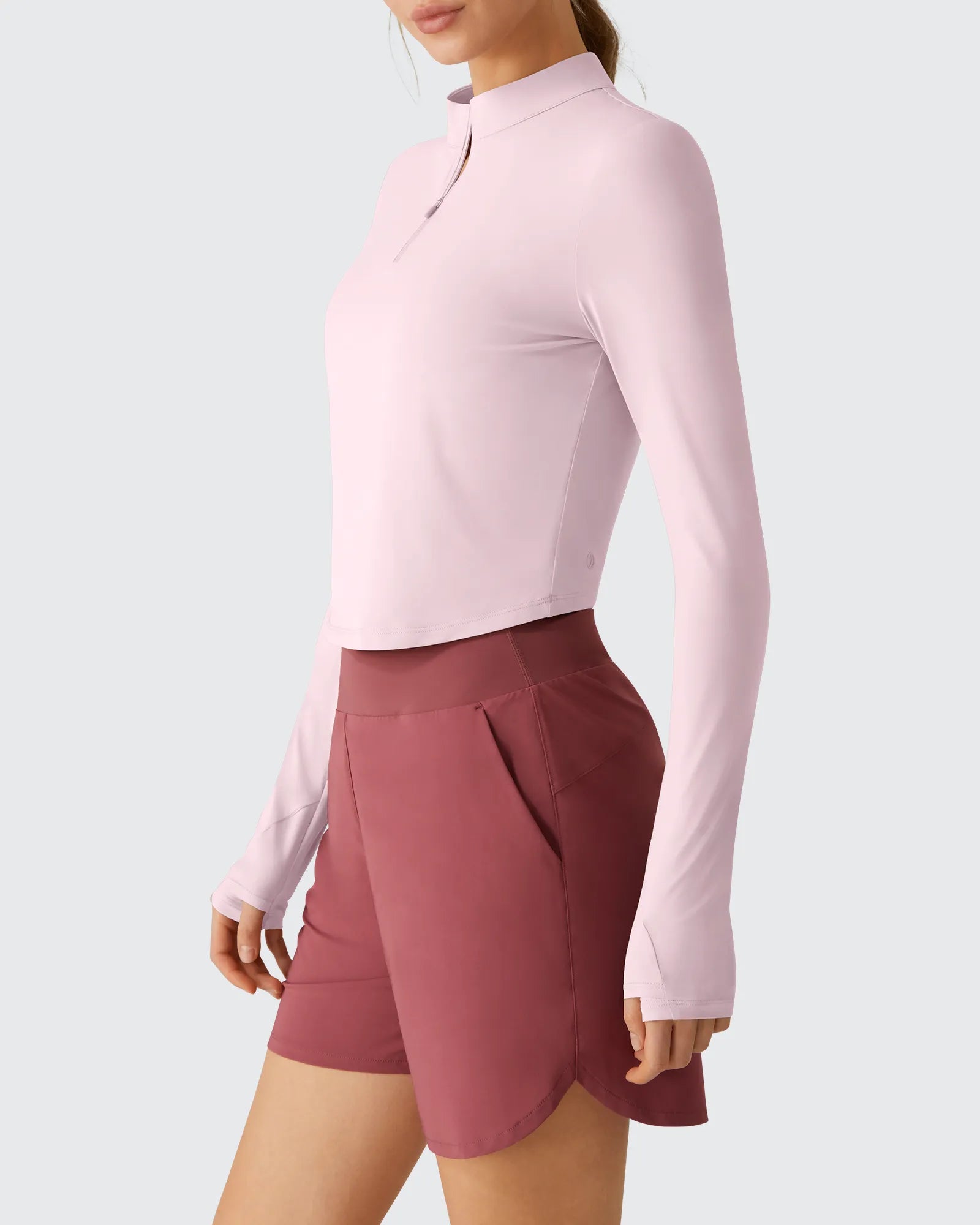 G4Free - Lightbreeze UPF 50+ Sun Thumbholes Quater Zip Shirts -GF26B881A001F-XS-GF26B881A001A-S-GF26B881A001B-M-GF26B881A001C-L-GF26B881A001D-XL