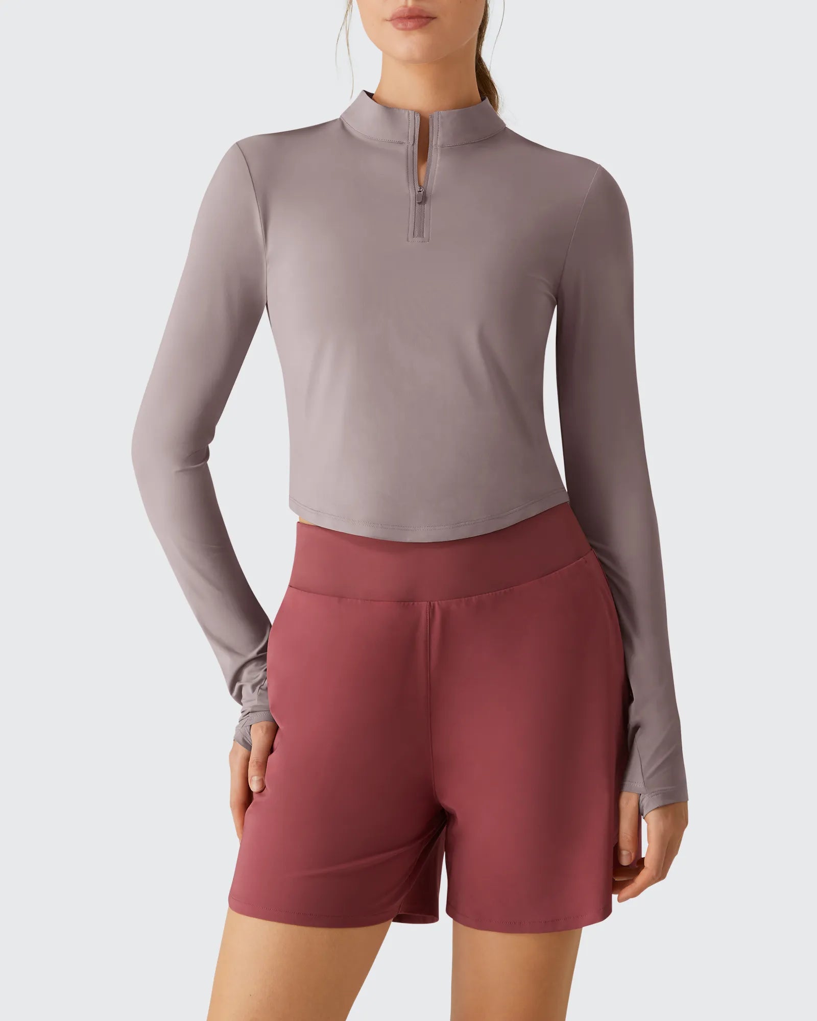 G4Free - Lightbreeze UPF 50+ Sun Thumbholes Quater Zip Shirts -GF26B881E001F-XS