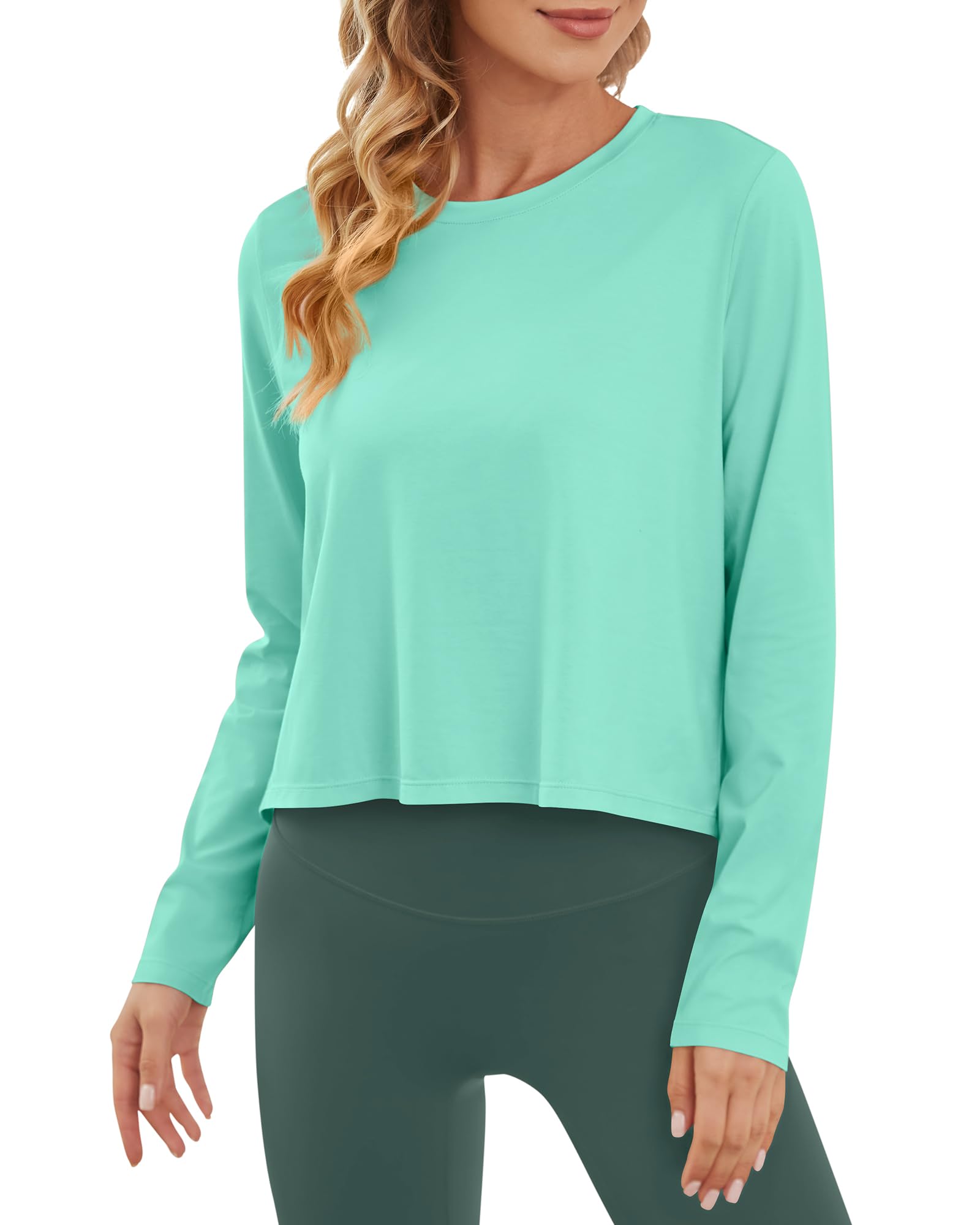 G4Free - Lightweight Cropped Workout Sun Long Sleeve Tops -GF24B209AA-S-GF24B209AB-M-GF24B209AC-L-GF24B209AD-XL-GF24B209AF-XS