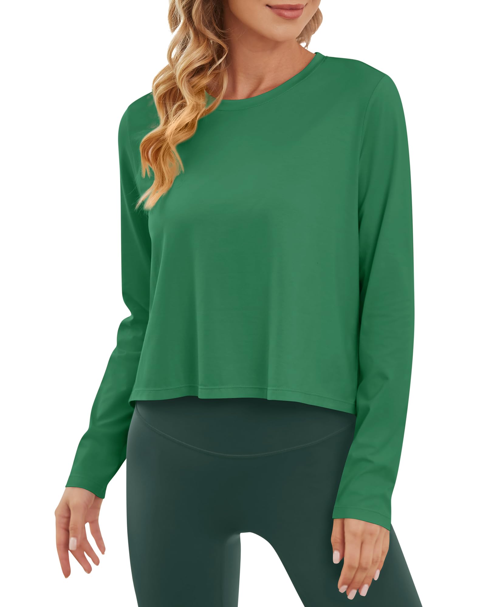 G4Free - Lightweight Cropped Workout Sun Long Sleeve Tops -GF24B209AA-S-GF24B209AB-M-GF24B209AC-L-GF24B209AD-XL-GF24B209AF-XS