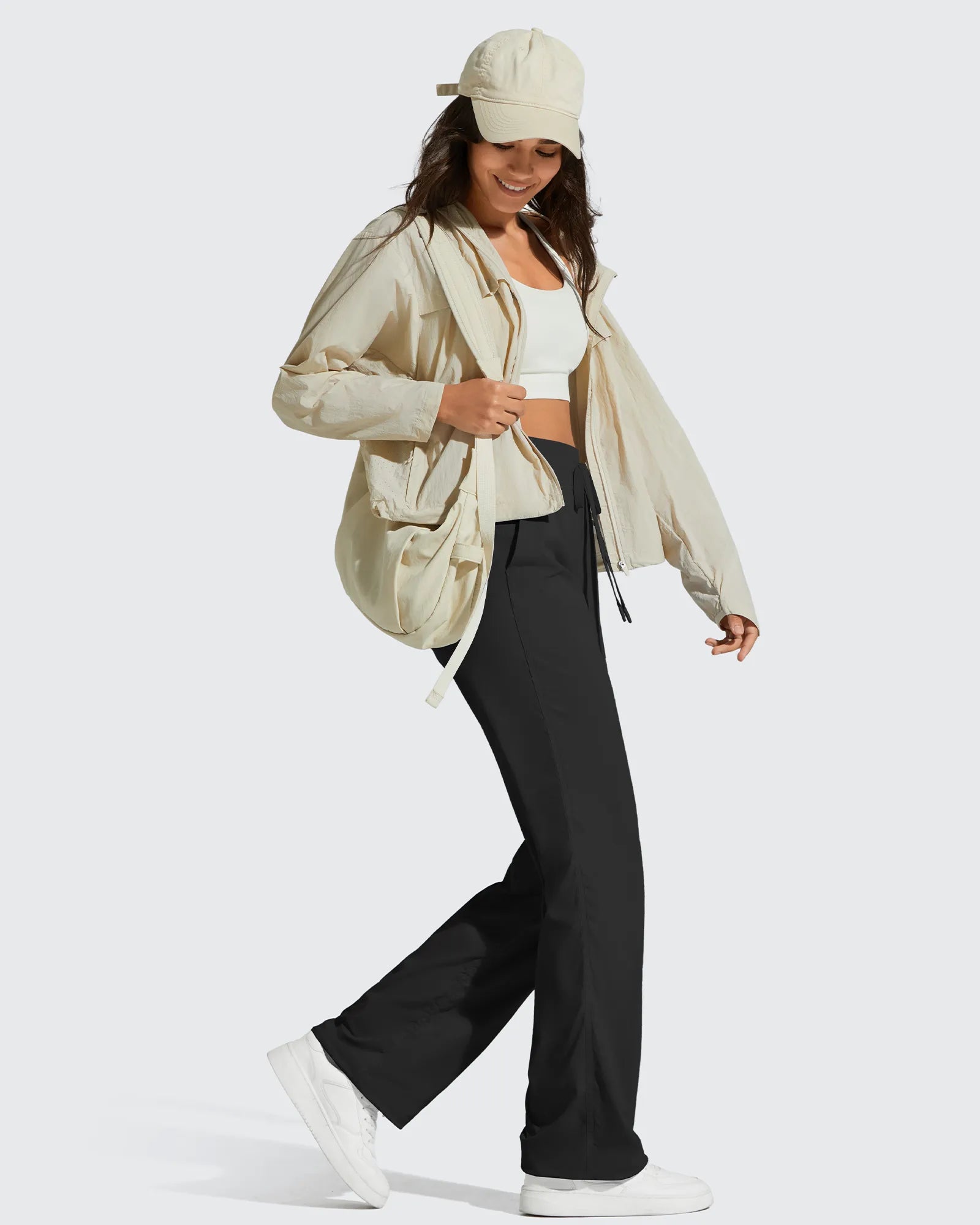 G4Free - Lightweight Straight Leg Ruched Drawstring Joggers -GF25D748AA-S-GF25D749AA-S-GF25D750AA-S-GF25D748AB-M-GF25D749AB-M