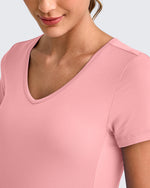 G4Free - Lightweight V Neck Side Ruched Maternity Short Sleeve -GF25KY453BA-S-GF25KY453BB-M-GF25KY453BC-L-GF25KY453BD-XL-GF25KY453BE-XXL