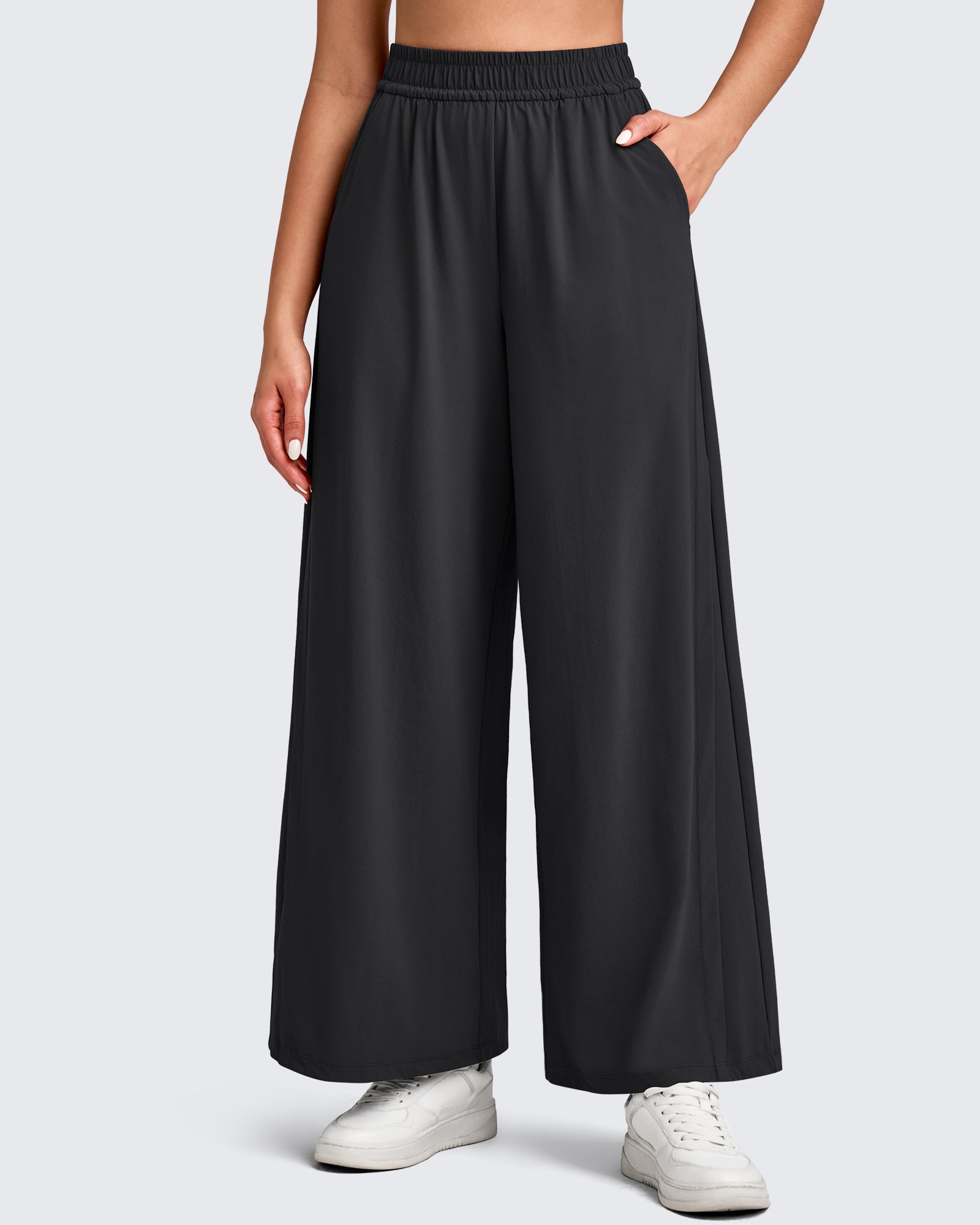 G4Free - Lightweight Wide Leg Palazzo Ankle Pants -GF25J497AA-S