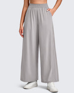 G4Free - Lightweight Wide Leg Palazzo Ankle Pants -GF25J497DA-S