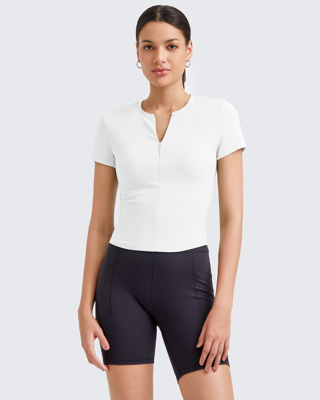 G4Free - Loose Business Casual Pants + BareFeel Half Zip Slim Fit Tops -GF23J183AF-XS+GF25K335DF-XS