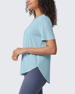 G4Free - Loose Hip Length Short Sleeve Workout Tops -GF24B198AA-S-GF24B198AB-M-GF24B198AC-L-GF24B198AD-XL-GF24B198AE-XXL