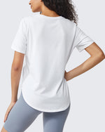 G4Free - Loose Hip Length Short Sleeve Workout Tops -GF24B198BA-S