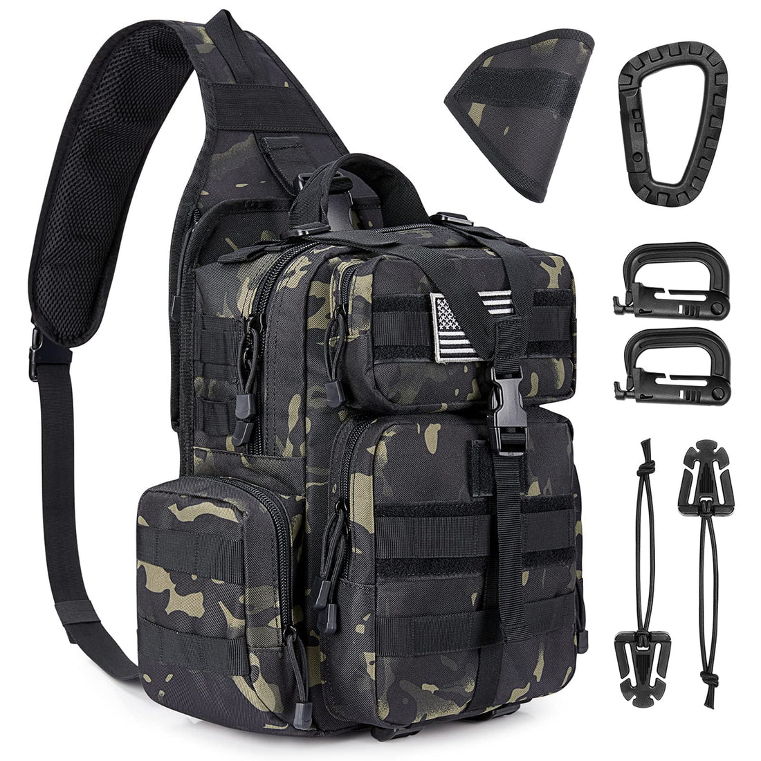 G4Free - Men's Tactical EDC Sling Backpack with Pistol Holster -D02V759B