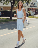 G4Free - Neck Sleeveless Crop Tops G4Free Ribbed Cropped Henley Tank Top -GF26L979A001F-XS-GF26L979A001A-S-GF26L979A001B-M-GF26L979A001C-L-GF26L979A001D-XL