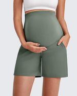 G4Free - Over The Belly Pregnancy Athletic Shorts 6'' -GF25EY556AF-XS
