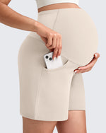 G4Free - Over The Belly Pregnancy Athletic Shorts 6'' -GF25EY556AF-XS-GF25EY556AA-S-GF25EY556AB-M-GF25EY556AC-L-GF25EY556AD-XL