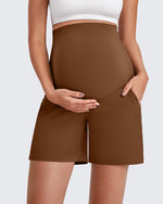 G4Free - Over The Belly Pregnancy Athletic Shorts 6'' -GF25EY556AF-XS-GF25EY556AA-S-GF25EY556AB-M-GF25EY556AC-L-GF25EY556AD-XL