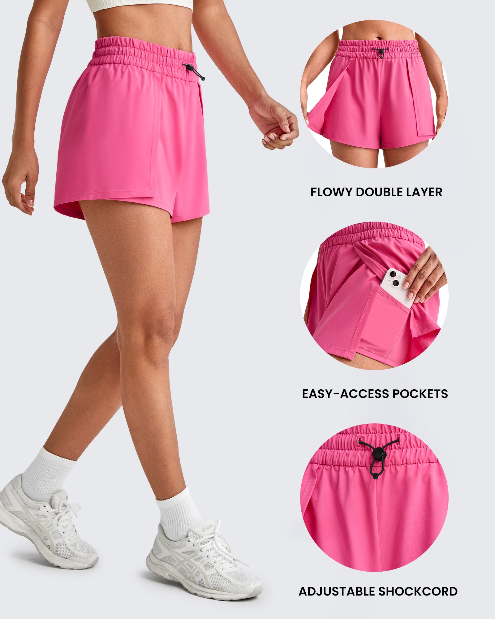 G4Free - Quick Dry 2 in 1 Athletic Running Shorts -GF25E412EA-S-GF25E412EB-M-GF25E412EC-L-GF25E412ED-XL-GF25E412EE-XXL