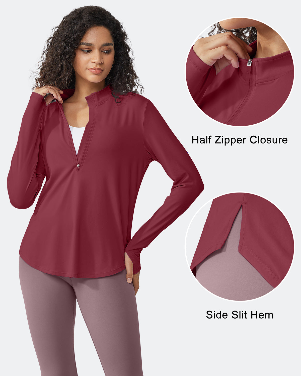 G4Free - Quick Dry High Neck Sun Half Zip Workout Tops -GF23B126AF-XS-GF23B126AA-S-GF23B126AB-M-GF23B126AC-L-GF23B126AD-XL