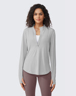 G4Free - Quick Dry High Neck Sun Half Zip Workout Tops -GF23B126IF-XS