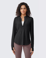 G4Free - Quick Dry High Neck Sun Half Zip Workout Tops -GF23B126KF-XS-GF23B126KA-S-GF23B126KB-M-GF23B126KC-L-GF23B126KD-XL