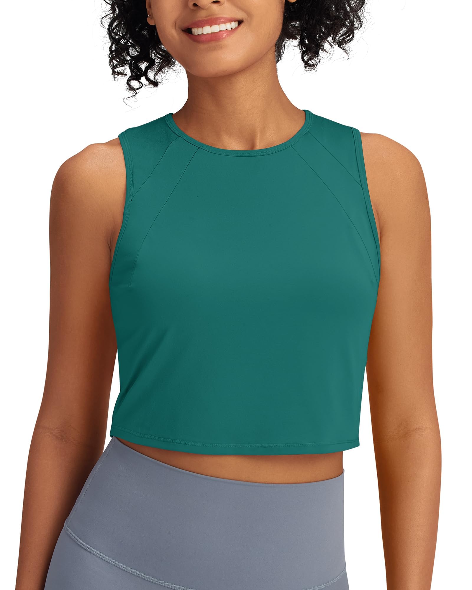G4Free - Racerback Crop Sleeveless Tank Tops -GF24B223AA-S
