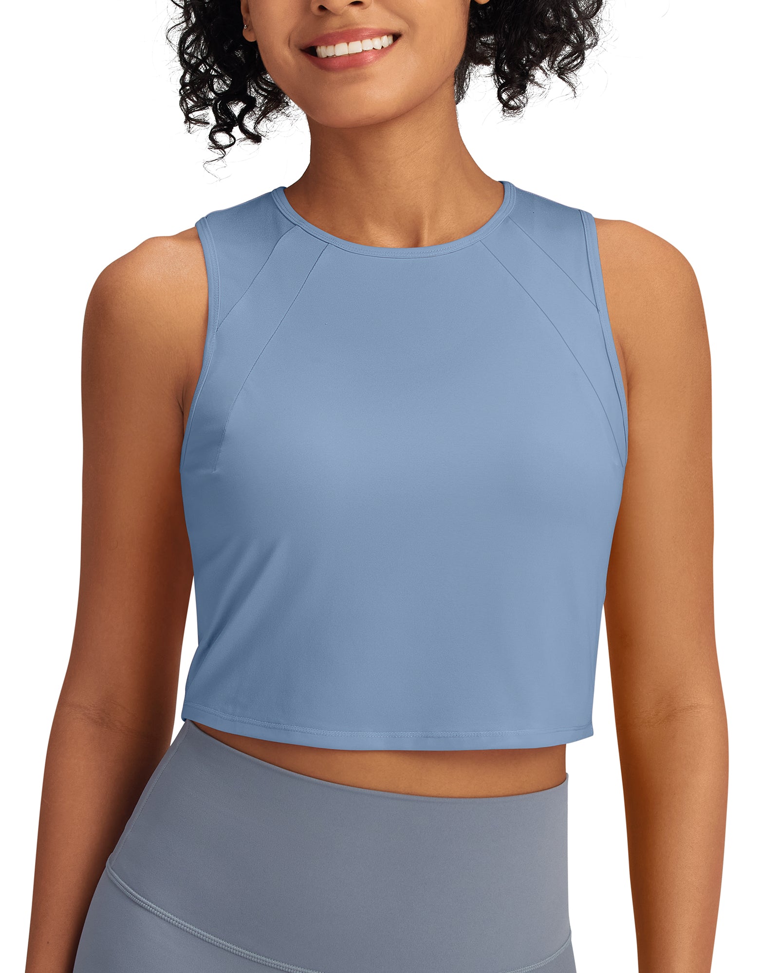 G4Free - Racerback Crop Sleeveless Tank Tops -GF24B223AA-S