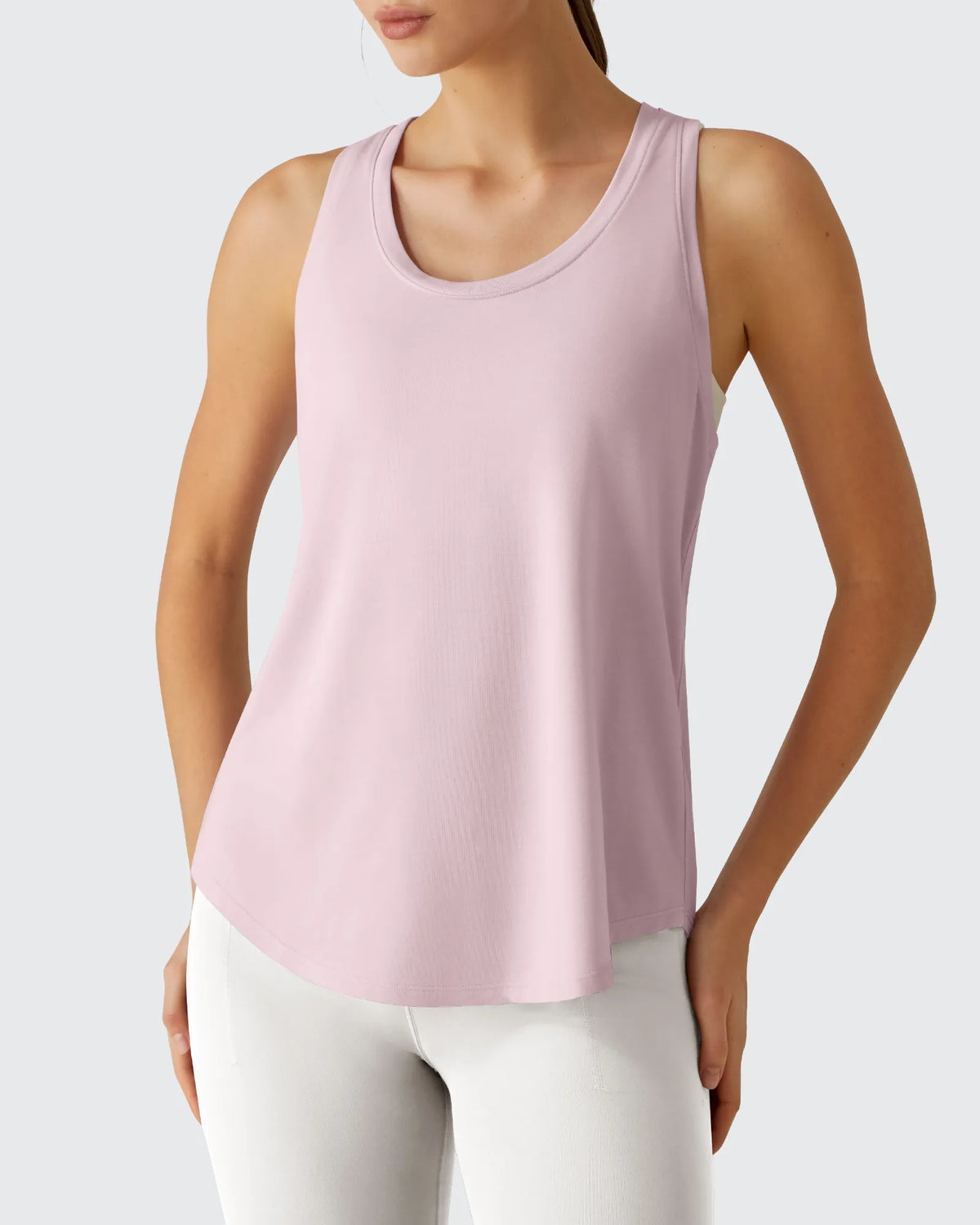 G4Free - Racerback Hip Length Scoop Neck Muscle Tank Tops -GF26L892D016F-XS