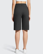 G4Free - Ribbed Bermuda High-Waist Knee Length Shorts 11'' -GF26E763A001F-XS-GF26E763A001A-S-GF26E763A001B-M-GF26E763A001C-L-GF26E763A001D-XL