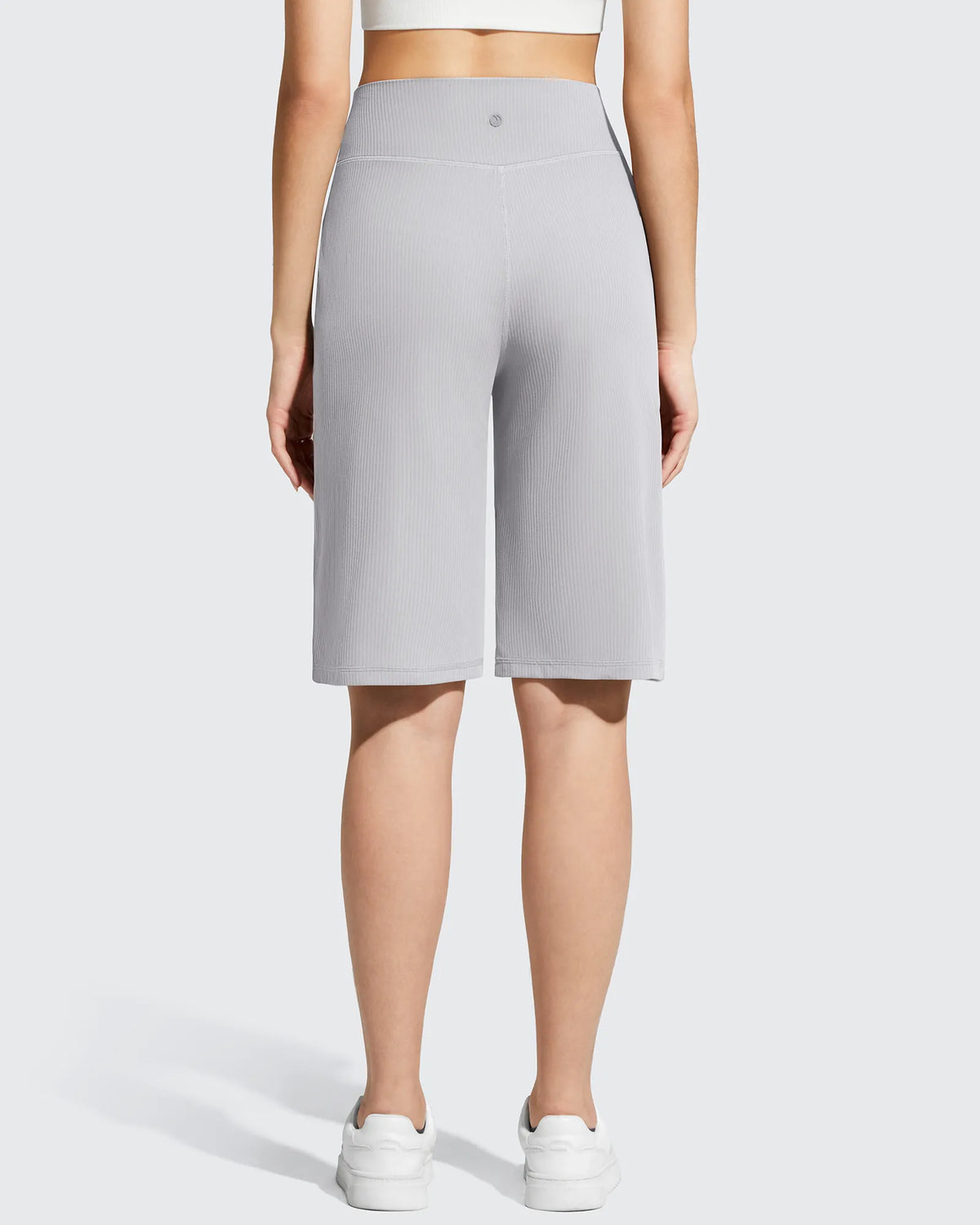 G4Free - Ribbed Bermuda High-Waist Knee Length Shorts 11'' -GF26E763A001F-XS-GF26E763A001A-S-GF26E763A001B-M-GF26E763A001C-L-GF26E763A001D-XL