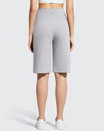 G4Free - Ribbed Bermuda High-Waist Knee Length Shorts 11'' -GF26E763A001F-XS-GF26E763A001A-S-GF26E763A001B-M-GF26E763A001C-L-GF26E763A001D-XL