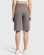 G4Free - Ribbed Bermuda High-Waist Knee Length Shorts 11'' -GF26E763A001F-XS-GF26E763A001A-S-GF26E763A001B-M-GF26E763A001C-L-GF26E763A001D-XL