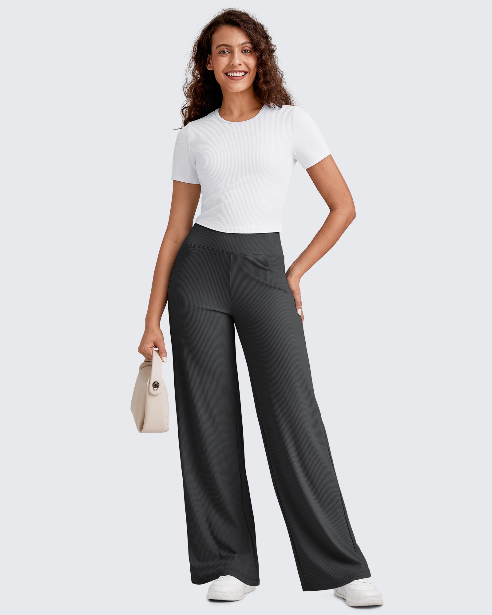 G4Free - Ribbed Cross High-Waist Wide Leg Pants -GF25J505AF-XS-GF25J506AF-XS-GF25J507AF-XS-GF25J505AA-S-GF25J506AA-S