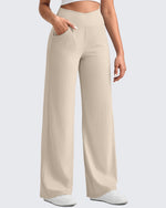 G4Free - Ribbed Cross High-Waist Wide Leg Pants -GF25J505AF-XS-GF25J506AF-XS-GF25J507AF-XS-GF25J505AA-S-GF25J506AA-S